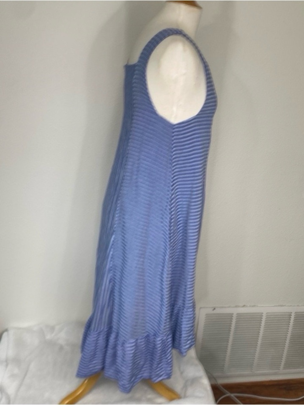 Anthropologie Holding Horses Women's Blue White Gauzy Striped Apron Dress Size S - Picture 4 of 14